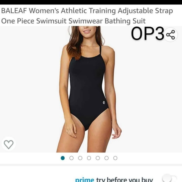 BALEAF Women's Black One Piece Swimsuit UPF 50 OP3 - Picture 1 of 4
